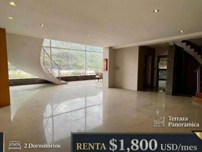 7702livos 2 - Ceibos, Alquilo o Vendo Penthouse 2 Dorm. $1800/$400.000. 7702.