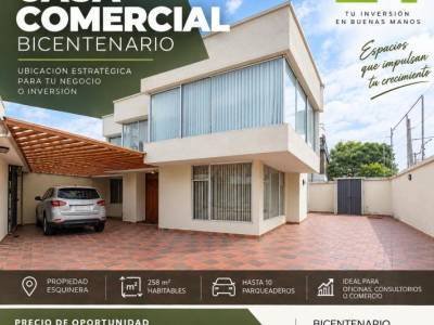 Sector Bicentenario. Casa Comercial, Oficinas, Consultorios. Propiedad Ideal Para Multiples Usos
