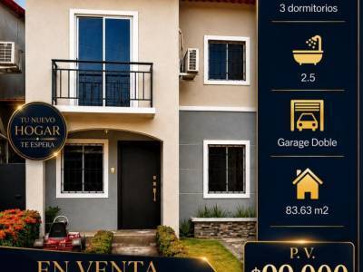 Casa en Venta en Metr&oacute;polis 1 | 3 Habitaciones, P&eacute;rgola y Seguridad