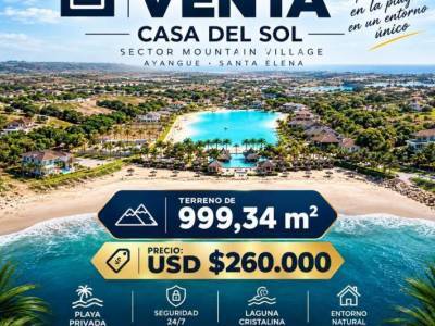 Terreno en Venta | Casa del Sol &ndash; Ayangue999,34 m&sup2; | Usd 260.000